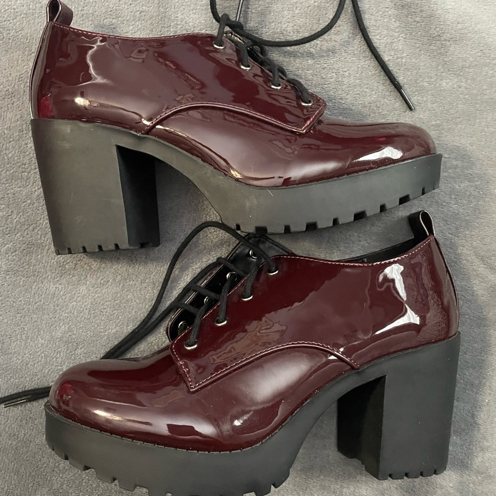 Tilly's Burgundy Lace Up Platform Boots